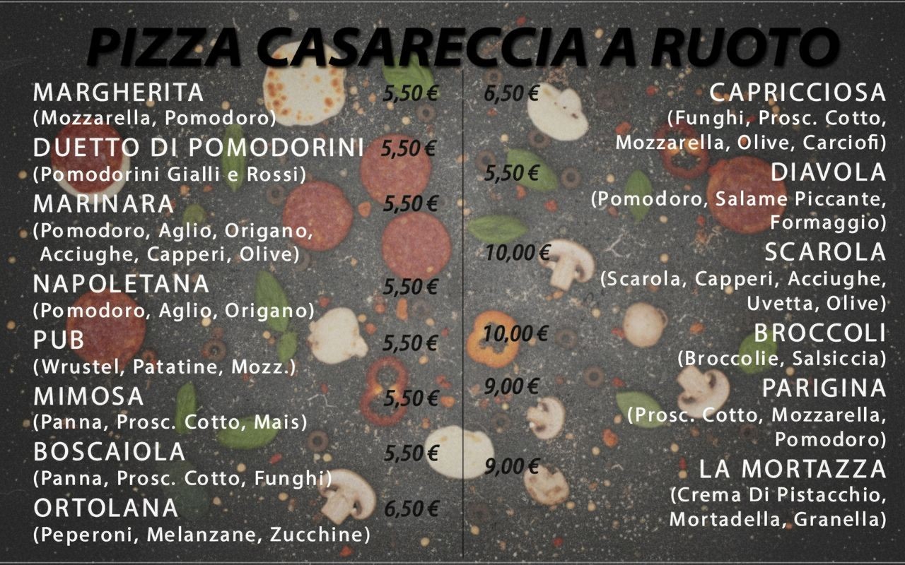Pizza a ruoto tradizionale nella pizzeria a Marcianise aperta a pranzo - Specialità La Romana dal 1969