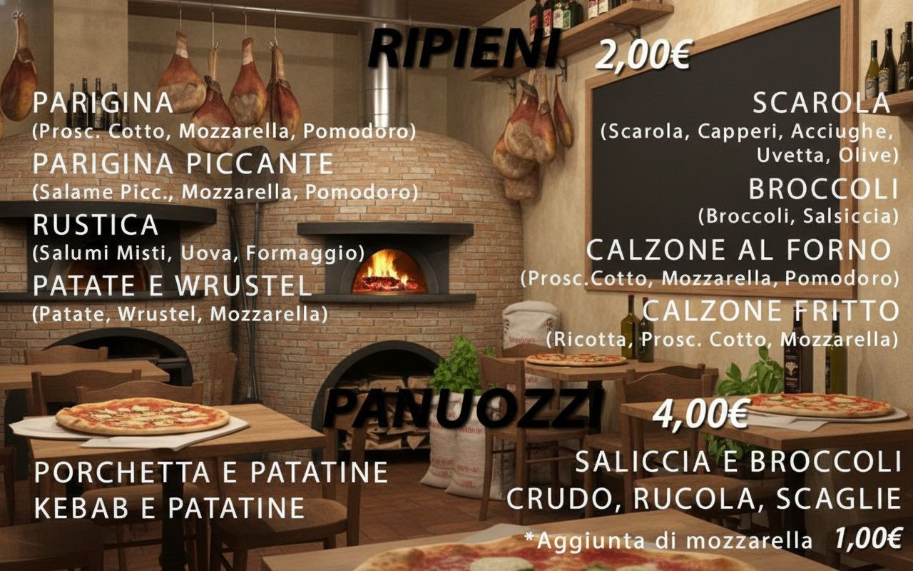 Ripieni e Calzoni - Accompagnamenti per Pizza al Taglio nella Pizzeria a Marcianise Aperta a Pranzo